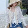 The popular straw hat girl Xia's lace lace-up beach hat is fresh and cute. It's a sun-protective and sunshade hat with straps for a seaside vacation Specification image
